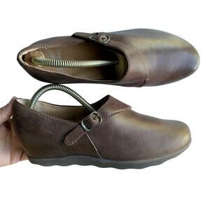 Dansko Marisa Hidden Wedge Flat Slip On Loafer Shoe Brown Leather Women 9.5-10